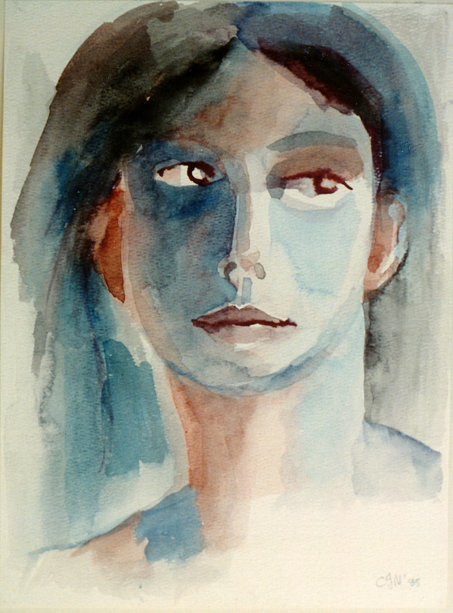 Nicki watercolour 1985. Private Collection Christchurch