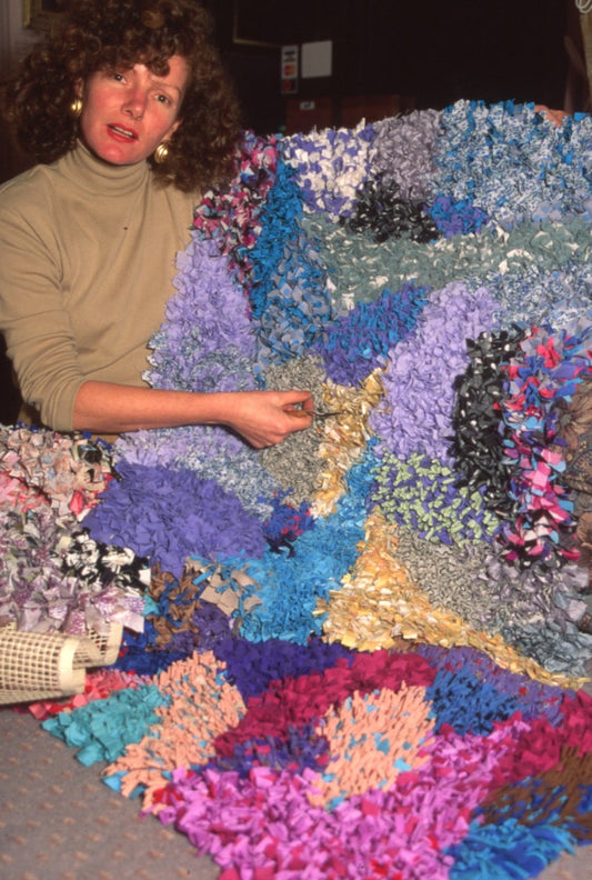 The Artist with Rag Mats 1991. Photograph  Sheena Hayward