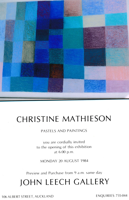 Invitation to Leech Show 1984. Pastel called Invitation. Private Collection