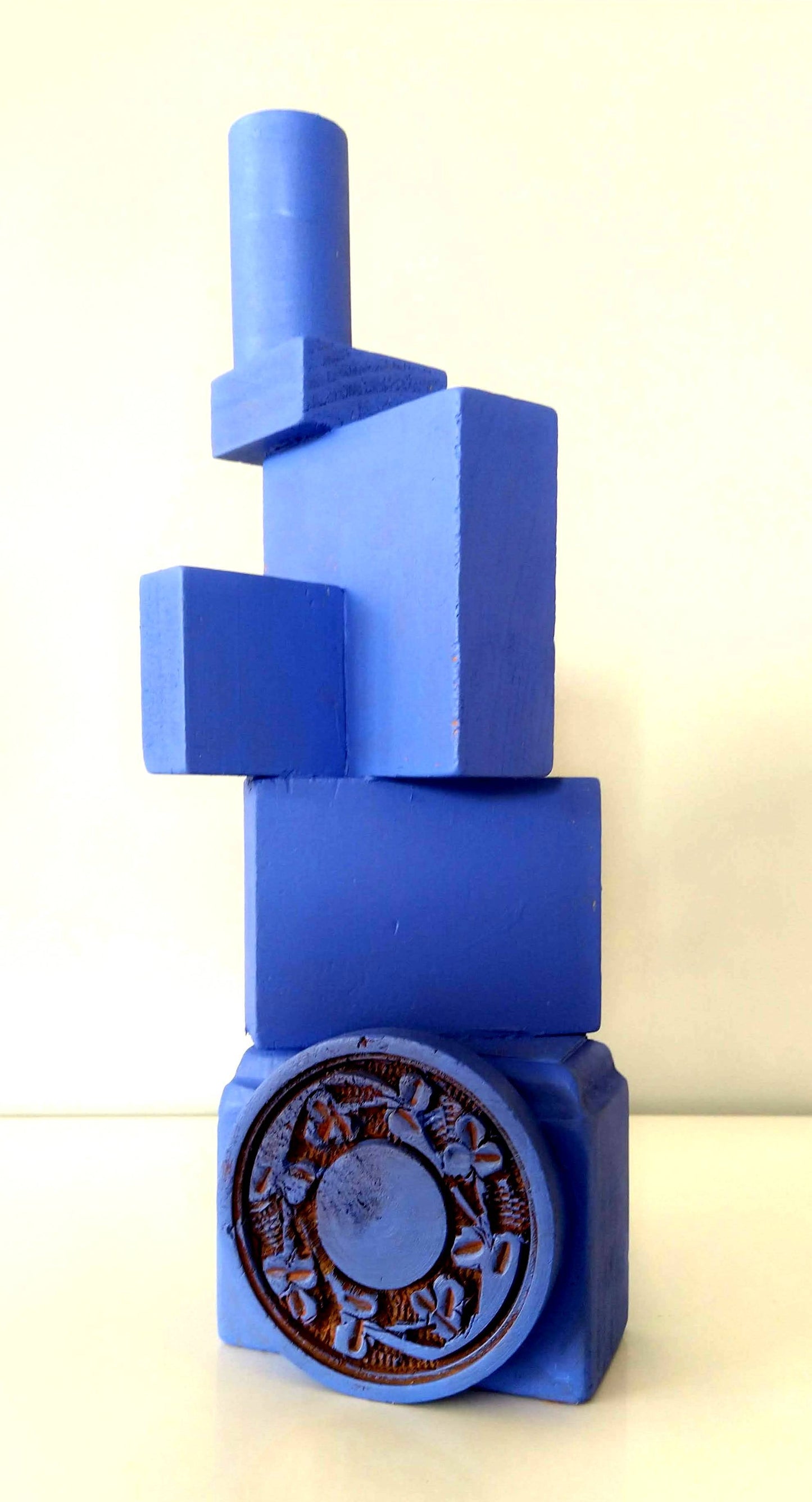 Little Blue Cubist Sculpture 2021.