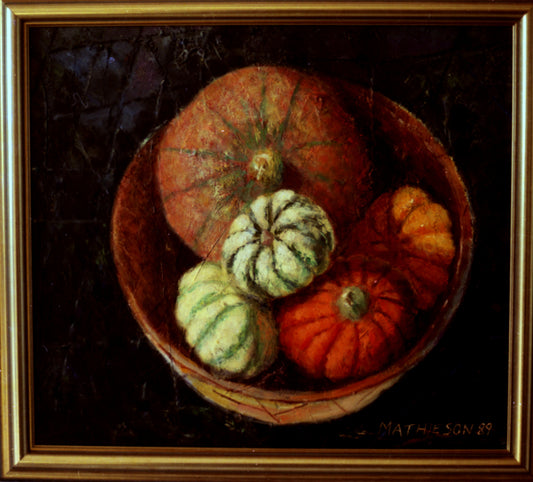 Pumpkins in a bowl 1989 .Highly Commended .Advocate Awards