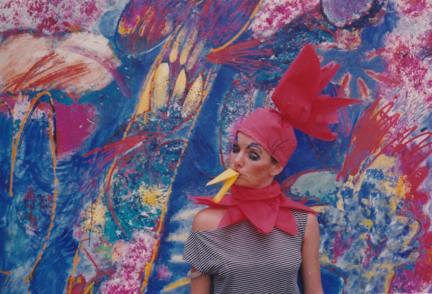 The Artist in Front of Big Red Rooster 1981. Photograph David Turner. From Denis Cohn Exhibition