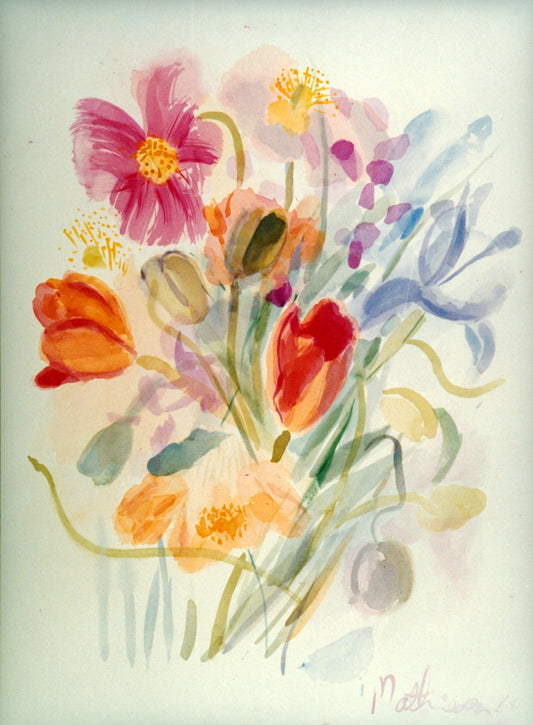 Arrangement with Poppies and Tulips. 1988 Private Collection