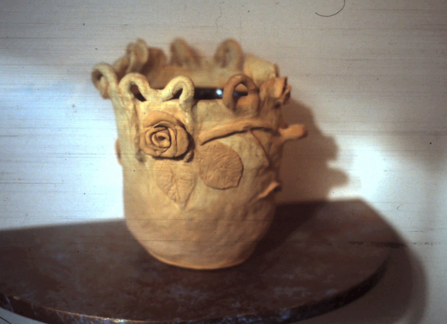 Rose Pot with glazed interior. 1990's Private Collection Christchurch