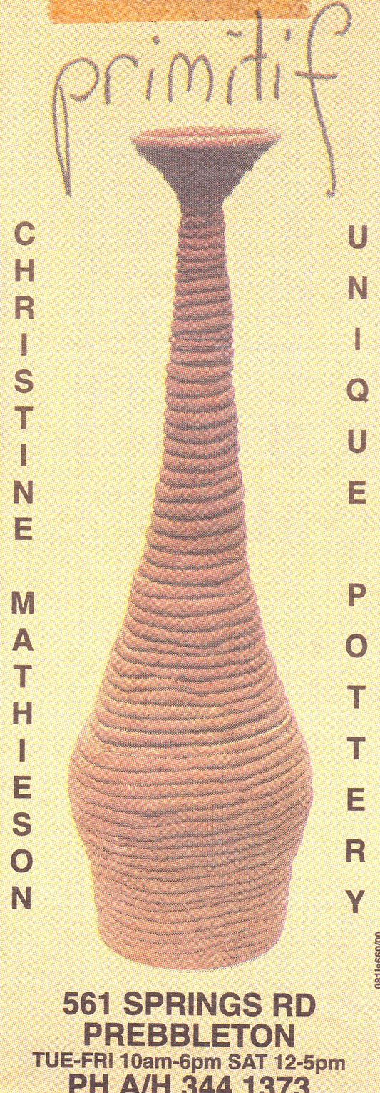 Coil Pot used as advertising for Primitif. 1990's